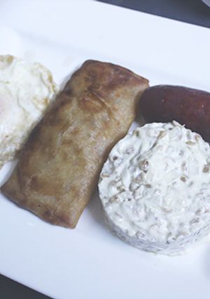 Foto principal de Espelta con atún, chorizo y huevo