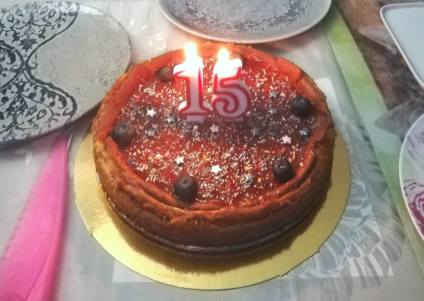 Tarta de queso Esperanza 15 años 🎂