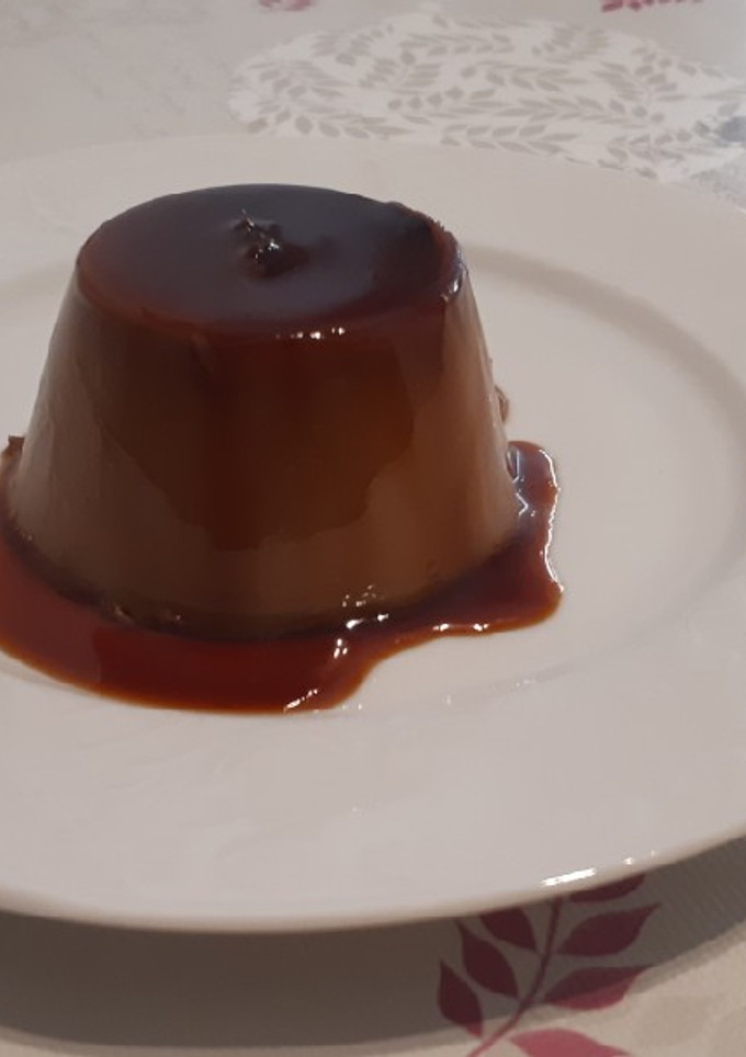Una foto de Flan de chocolate