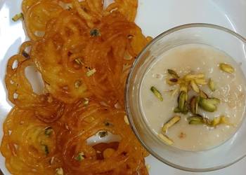 Easiest Way to Prepare Perfect Jalebi with Rabri indian sweet dish mycookbook cookpad