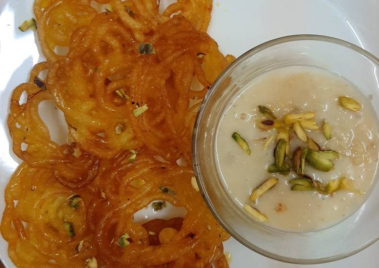 Recipe: Scrummy Jalebi with Rabri 😊(indian sweet
dish) #mycookbook #cookpad