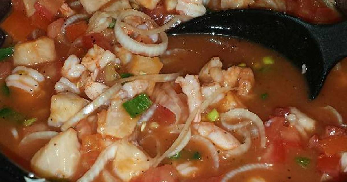 Ceviche de Tilapia y Camarón Receta de Alina Chrome Cookpad