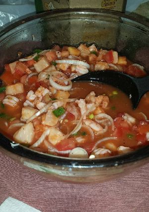 A picture of Tilapia and Shrimp Ceviche.