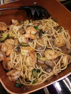 A picture of Shrimp and Vegetable Pasta.