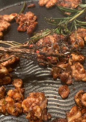 A picture of Candied and smoked walnut and hazelnut crumb.
