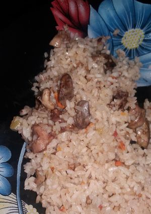 صورة لوصفة طاجن ارز بالكبد والقوانص
