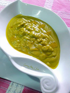 Una foto de Crema de guisantes deshidratados