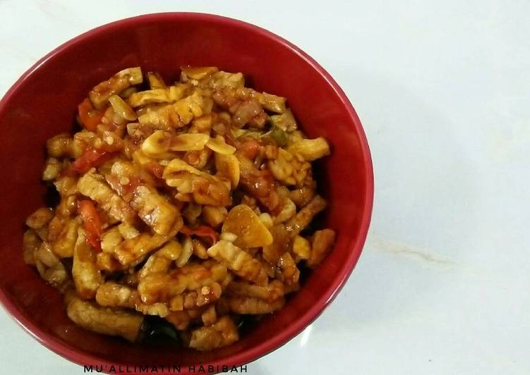 Orek tempe sederhana (versi bumbu tumis)