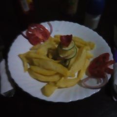 A picture of Home made chips #Endofyearchallenge.