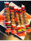 Kofta & Veg Skewers / Meatballs and Veg Skewers: