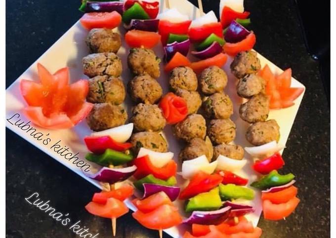 Easiest Way to Prepare Ultimate Kofta &amp; Veg Skewers / Meatballs and Veg Skewers: