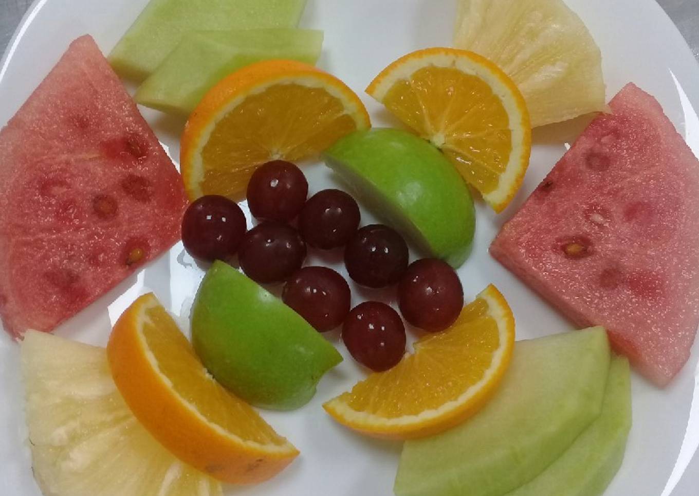 Plated fruits.#Breakfast contest#