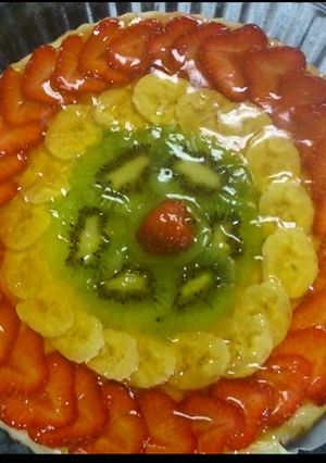 Una foto de Pastel de queso y fruta