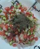 سالاد شیرازی با چاشنی آب نارنج (Shirazi salad with orange juice)