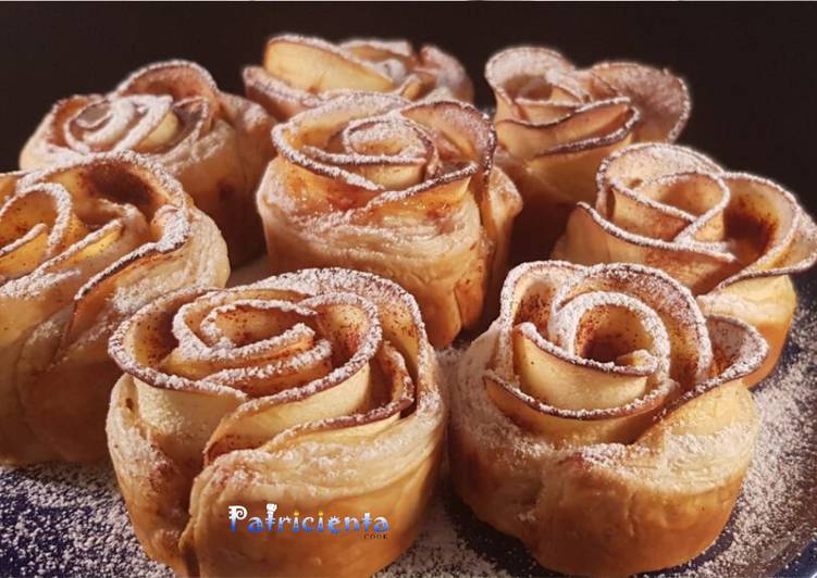 Rosas de hojaldre y manzana