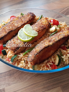 Foto resep Tomato salmon orzo