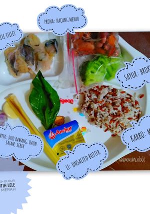Foto resep Mpasi 4* 6mo+ bubur merah putih lele