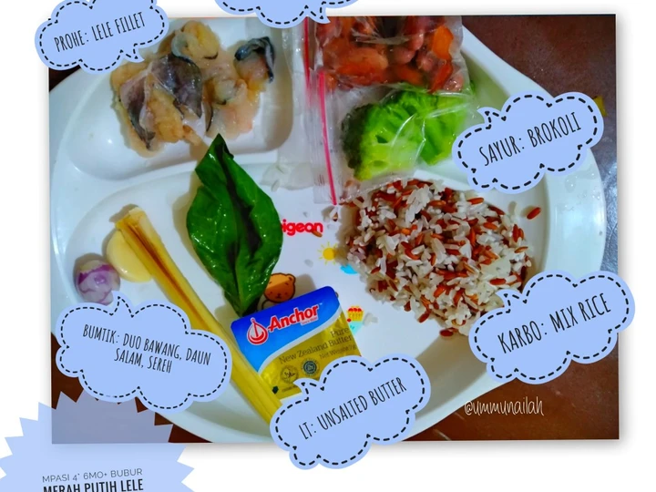 Langkah Mudah untuk Membuat Resep Mpasi 4* 6mo+ bubur merah putih lele yang Lezat Anti Ribet, Lezat