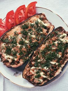 Фото Лодочки из баклажанов 🍆🍆🍆.