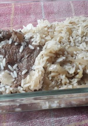 Una foto de Rosbife a la cacerola/con arroz