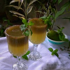 A picture of Aam Panna/ Raw Mango Juice.