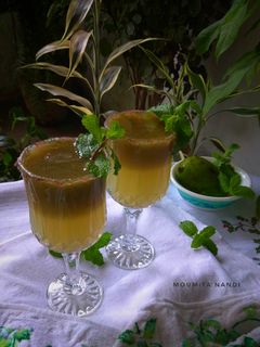 A picture of Aam Panna/ Raw Mango Juice.
