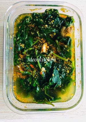 Hình của món Canh rau mồng tơi nấu thịt gà.