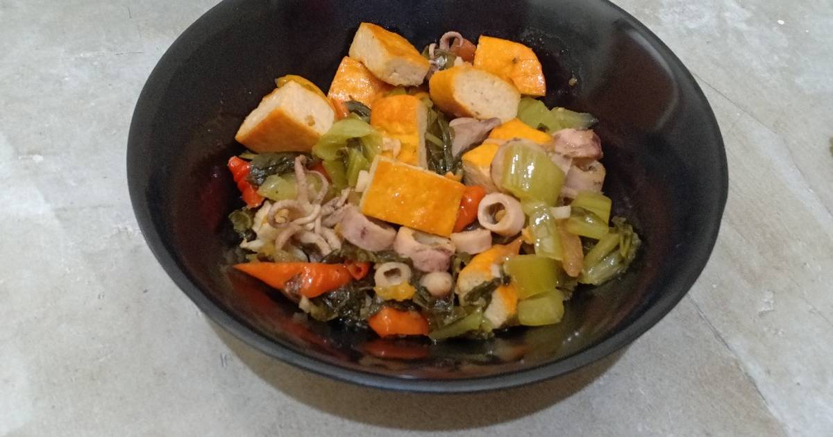 Resep Tumis Sayur Asin Cumi Tahu Oleh Debbie Lie Cookpad