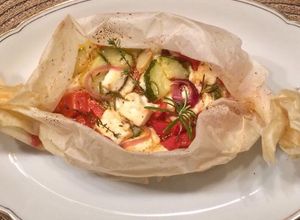 O poză a rețetei Pachețele de legume cu brânză feta la cuptor.