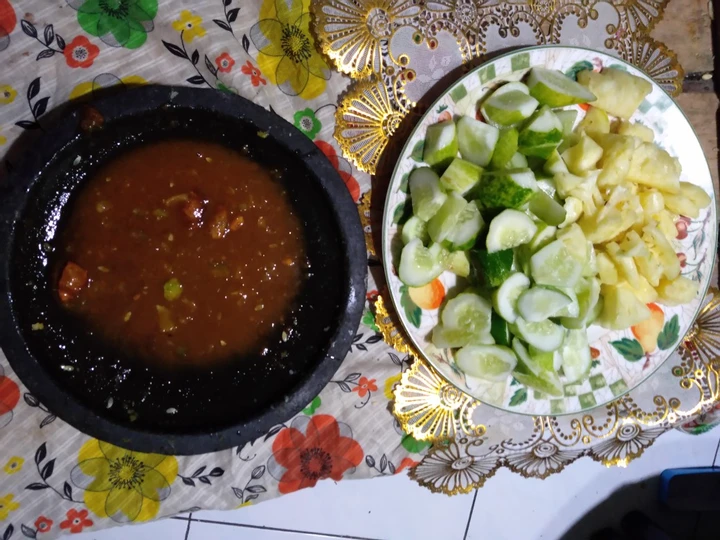 Cara Gampang Membuat Resep  Rujak nanas timun yang Enak Banget, Sempurna