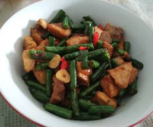 Masakan Unik Tumis Kacang panjang tahu Ala Warung