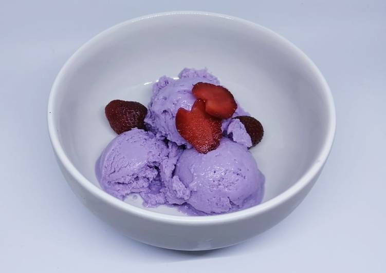 Bagaimana Menyiapkan Es krim ubi ungu, Enak Banget