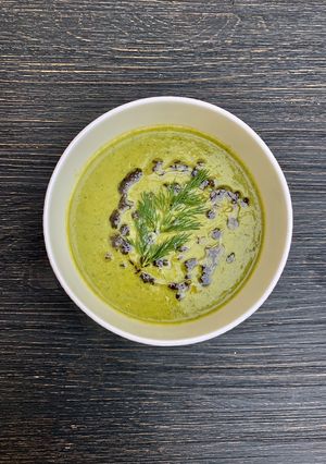 A picture of Spicy Pea, Dill & Mint Soup                       (hare matar ka shorba)#vegan #vegetarian #soup.