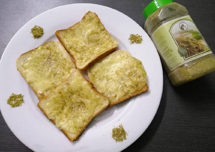 Simple Way to Prepare Homemade Cheesy Thyme Bread Open Sandwiches