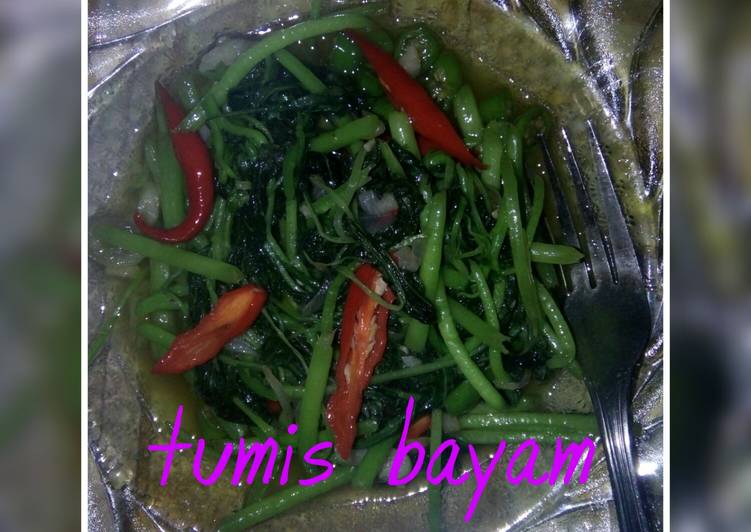 Cara mudah Membuat Tumis bayam. Sambal tempe dll#5resepterbaruku Lezat