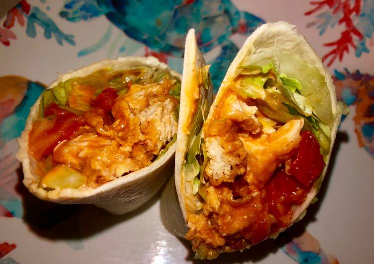 How to Cook Tasty Garden buffalo ranch chicken wrap