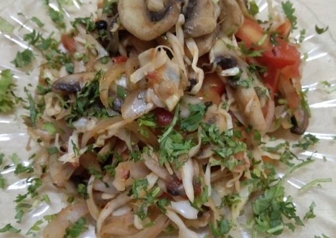 Steps to Prepare Quick Veggie_mushroom salad