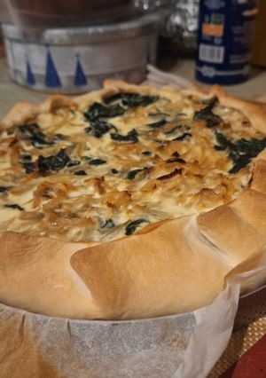 Une photo de Tarte oignon épinard