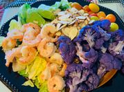 Una foto de coliflor con camarones