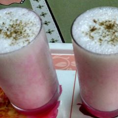 A picture of Rose cardamon lassi.