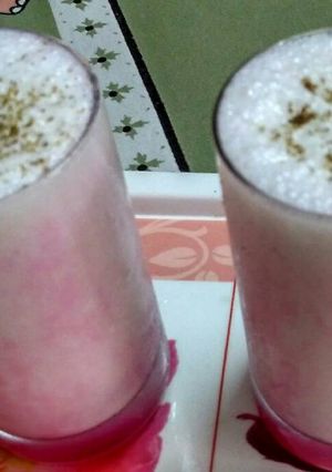 A picture of Rose cardamon lassi.