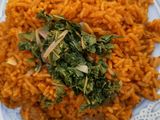 Jalof rice with steamed spinach 🤩