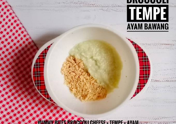 MPASI 6 bulan - yummy bites tempe ayam bawang