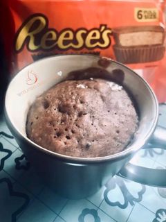 صورة لوصفة كيك الميكروويف بال Reese’s🧡🤎