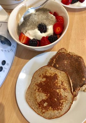 Una foto de Tortitas de avena y plátano. Desayuno sano 2
