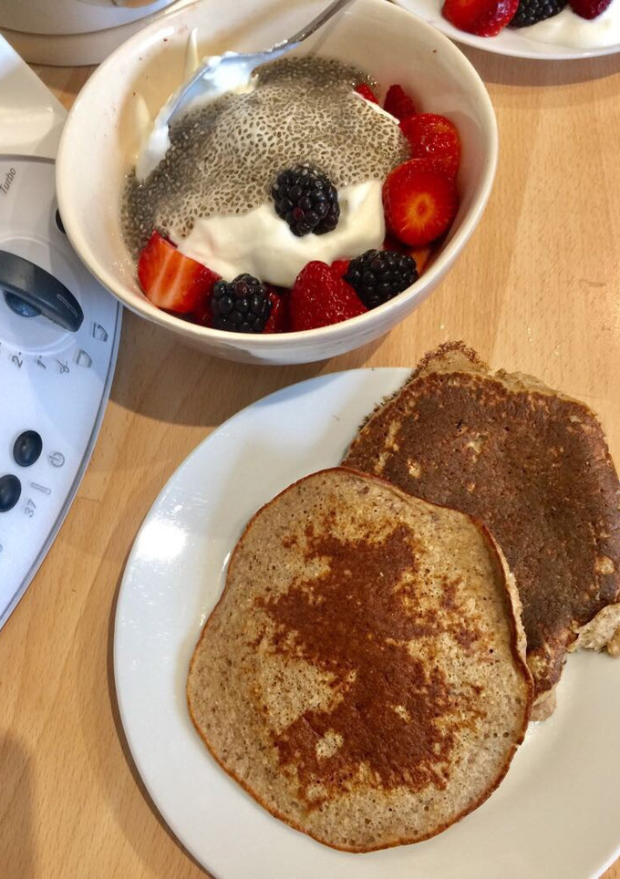 Una foto de Tortitas de avena y plátano. Desayuno sano 2