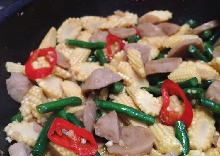 Resep (Week45) Cah Kacang Panjang dan Putren dg Bakso, Sempurna