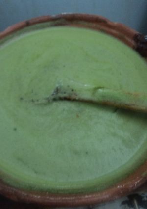 Una foto de Chileatole verde con semilla de calabaza picante el geras. México