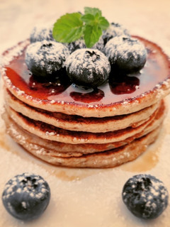 Foto di Pancake senza glutine all'avena e mirtilli