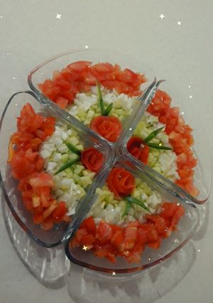 عکسی از دستور تزیین سالاد شیرازی🥗